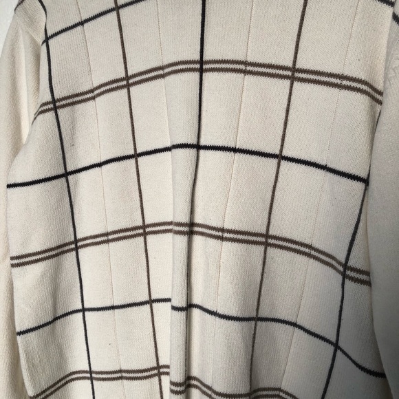 Oscar De La Renta Grid Pattern Grandpa Sweater - Picture 3 of 5